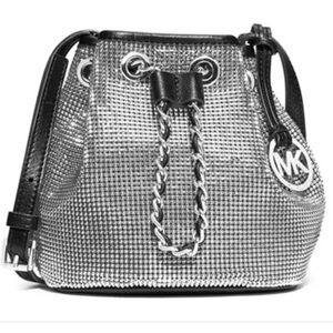 Michael Kors Silver and Black Shoulder Bag